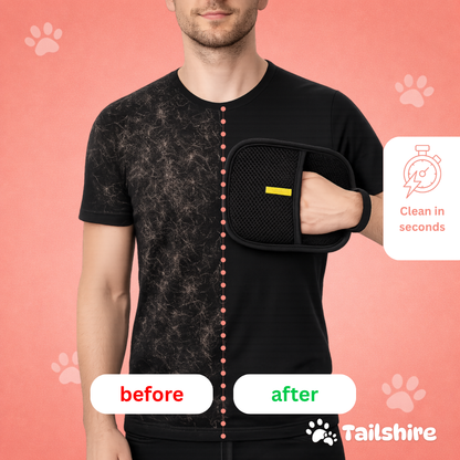 Before and after – pet hair removed
